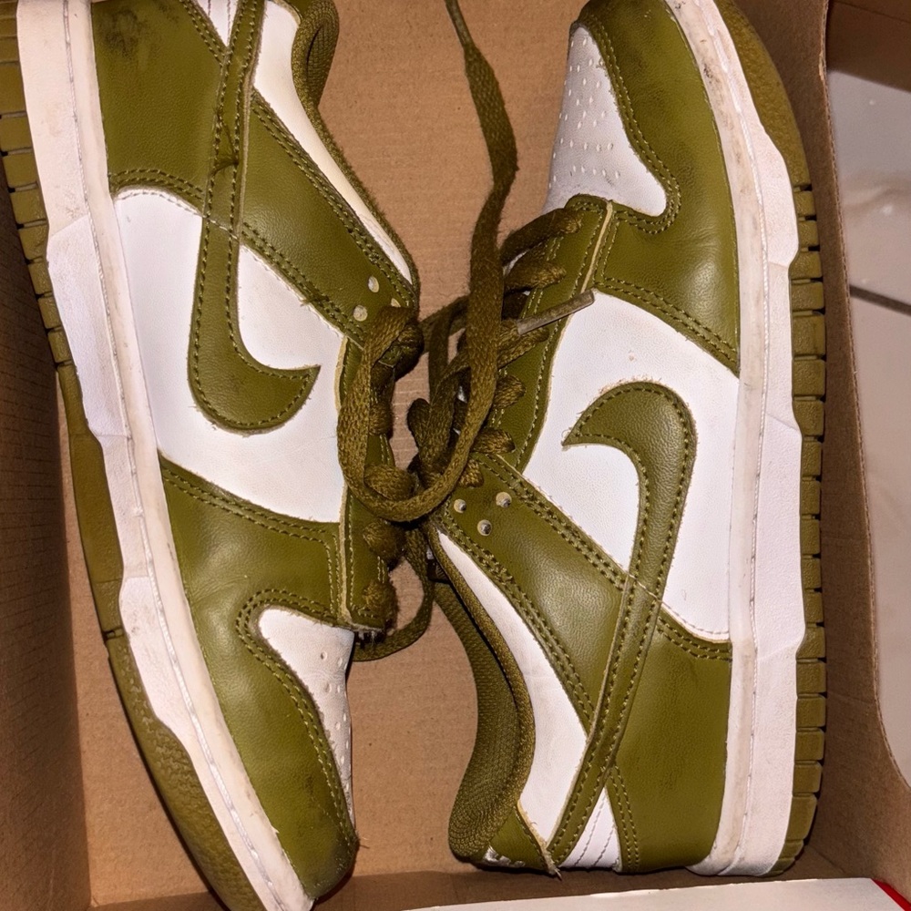 Nike Kids Sneakers Olive Green and White